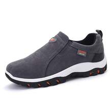 Men Fashion Brand Waterproof Hiking Shoes Leather Outdoor Sneakers For Men Flat Sport Casual Shoes Non-Slip Cilmbing Shoes  Plus Size - 灰色 - 查看 16