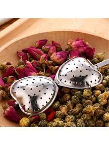 1/2/5/10 英寸不锈钢茶漏，心形手柄，适用于散装茶叶过滤，学习用品工具 - 彩色 - 查看 3