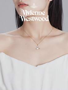 Vivienne Westwood Ada Collection Saturn Crystal Pearl Necklace Gold Tone, Brass - 金色 - 查看 12