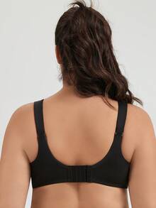 Women's Underwire Sports Bra High Impact Plus Size Full Support Running Bra - Black - View 2