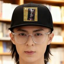 A black earphone-matching cap with a high-cut style and a "MAKAVELI" design, fashionable for men graphic print unisex small head around fashionable haphop baseball cap snapback cap large head around retro snapback baseball cap snapback cap duck cap low cap Baseball cap visual low cap duckville cap flat bill cap sports ball cap breathable - ブラック - チェックする 1