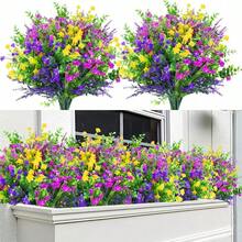 12 Bundles Of Spring Jasmine Bush Artificial Eucalyptus, Artificial Flowers For Decoration, Courtyard Green Decoration Plants, Suitable For Home Decoration Plants, Suitable Cottage Outdoors, Weddings, Family Gatherings, Etc. (Mixed Colors) - 混合顏色 - 查看 1