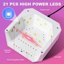 Professional UV Nail Lamp, Nail Dryer With Colorful Rhinestone Heart Shape Design, Large Capacity Gel Lamp With Cute Heart Shape Timer Setting Bottons, Quick Dry Curing Lamp With LCD Display And Auto Sensor, For Gel Nails, Gift For Christmas, For Women And Girls, For Salon & Home, Purple, Pink, White - Hồng - Xem 3
