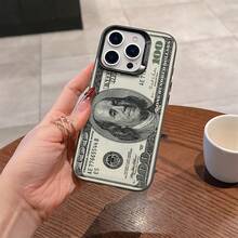 Fundas Clásicas de Billetes para iPhone 17, 16, 15, 14, 13, 12 Pro Max, X, XR, XS MAX, 8 y 7 Plus con Cubierta Trasera Mate Anticaídas - Negro - Ver 2