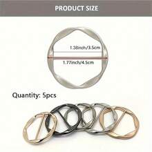 5pcs Versatile Alloy Buckle Set - Multi-Purpose, All-Match, Shortening Artifact, Corner Knotted, Waist, Belt, And T-Shirt Buckle With Casual Pop-Culture Style - Multicolor - View 4