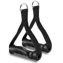 2 Piezas de Manijas Ergonómicas para Ejercicio, Manijas de Banda de Resistencia Accesorios para Máquina de Cable para Gimnasio Sistema de Polea LAT Pulldown - 2 piezas negras - Ver 1