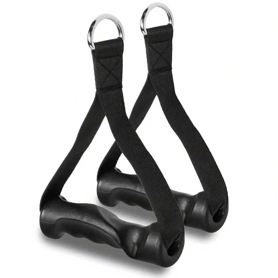 2 Piezas de Manijas Ergonómicas para Ejercicio, Manijas de Banda de Resistencia Accesorios para Máquina de Cable para Gimnasio Sistema de Polea LAT Pulldown - 2 piezas negras - Ver 1