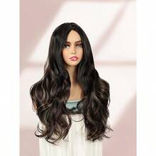 24 Inch Long Brown Wigs For Women With Highlights Wavy Curly Wig Cosplay Synthetic Hair Wig - Brown24Inch - View 4
