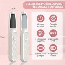Removedor De Callos EléCtrico Para Pies, Lima Para Pies, 3 Velocidades, 4 Rodillos, Impermeable Ipx7, Exfoliante Para Piel Muerta, Herramienta Profesional De Pedicura Con Lima EléCtrica Para Pies - Blanco Dorado - Ver 4