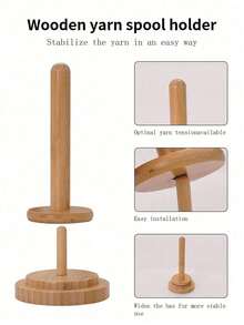 1 Stück Holz Garnhalter, Tisch Spulenhalter, minimalistischer Stil Garnspulen Aufbewahrungsregal, drehbarer Holz Wickelhalter, Strickzubehör, klassischer Holz Garnhalter mit Drehvorrichtung, Stickerei- und Nähhandwerks-Zubehör