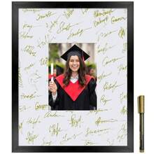 TYUI 11x14 Wedding Signature Picture Frame With 5x7 Photos Mat Guest Book Alternative For Wedding Birthday Graduation With A Metallic Pen Black - màu đen - Xem 2