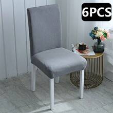 1/4/6pcs Solid Color Jacquard Dining Chair Covers, Stretch Removable Washable Chair Seat Covers For Home, Restaurant, Hotel, Kitchen - Multicolor - View 28