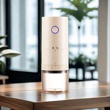 Rechargeable Coffee Grinder - USB Portable Coffee Bean Grinder, Fully Automatic, Adjustable Grind Coarseness, 25g/4.06oz Capacity, Suitable For Espresso/Drip/Cold Brew Coffee, Compact Design, Black & White, Durable Material, Ideal For Home Barista And Office Use, Precise Grinding, Fashionable And Compact, Travel Essential - Multicolor - View 2