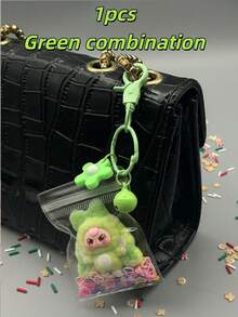 1pc Classic 3-Year-Old Rabbit Plush Doll Series PVC Decoration, Featuring Exquisite Floral Keychain And Glitter Transparent Protective Bag, Lightweight And Portable, Ideal As New Year, Thanksgiving, Christmas, And Other Holiday Limited Edition Gifts, Party Favors, And Family Gathering Presents - Multicolor - View 13