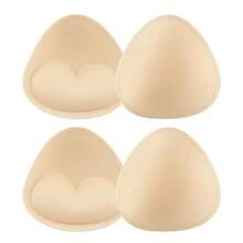 2pcs Swimsuit Bra Pads Sewing Inserts Enhancers Sporting Chest Pads Gathered Bra Accessories For Women - Apricot - View 13