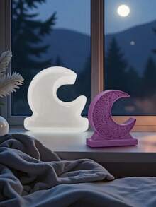 1pc Star And Moon Silicone Mold DIY Handmade Moon Cake Mold Star Candle Plaster Ornament Mold - White - View 6