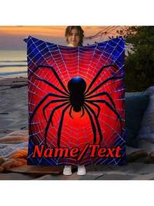 Personalized Spider Web Flannel Blanket - Customized Name, Red And Blue Design, Soft & Cozy 280GSM, Perfect Gift For Friends And Family, Comfortable For All Seasons - Multicolor - View 10