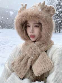 Soft Thickened Thermal Lined Ear Protection, Stripe Craftsmanship Beanie With Packable Design, Non-Stretch, Hand Washable, And Crossover Neck Warmer Hat - Includes Random Decorative Accessories For A Stylish Look Valentines Gift