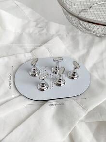 Set de decoraciones de arte de uñas con patrón de tablero de ajedrez 3D - Incluye bases cuadradas y ovaladas en negro y blanco, piezas de ajedrez metálicas de colores para manualidades, arte de uñas, props de fotografía y accesorios de uñas