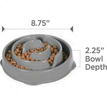 Outward Hound Medium Slow Feeder Bowl, Puzzle Maze For Fast Eaters, Small To Medium Dogs, Helps Prevent Bloat & Aid Digestion, Holds 2 Cups Wet Or Dry Food, Non-Slip, Made Without BPA, Turquoise - 灰色的 - 查看 8