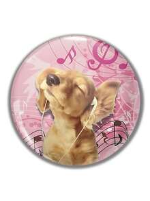1 pieza Insignia de con diseño de perro musical lindo de 4,4 cm/1,73 pulgadas, broche de botón, adecuado para colocar en ropa, bolsos, mochilas, regalo divertido para amigos y familiares - Multicolor - Ver 4