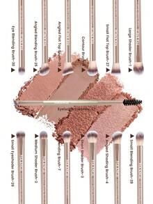 MAANGE 13/16/23pcs Professional Aluminum Makeup Brush Set, Includes Soft High-Quality Synthetic Bristle Makeup Brushes, Foundation Brush, Powder Brush, Blush Brush, Concealer Brush, Contour Brush, Nose Shadow Brush, Eyeshadow Brush, Eyeliner Brush, Eyebrow Brush, Detail Brush, Face Brush, Highlighter Brush, Etc. Travel Makeup Brush Set For Women And Girls. - Gold - View 11