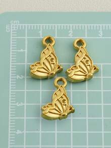3/5pcs Stainless Steel Butterfly Pendent, Bracelet Necklace DIY Handmade Jewelry Accessories Making Materials - Gold and Silver - View 7