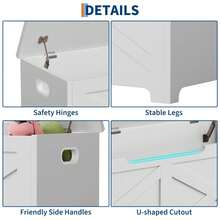 Blanco Banco de Almacenamiento 100 cm con Tapa Abatible y Asas Integradas Organizador de Juguetes o Zapatos para Dormitorio Sala Pasillo - Blanco - Ver 5