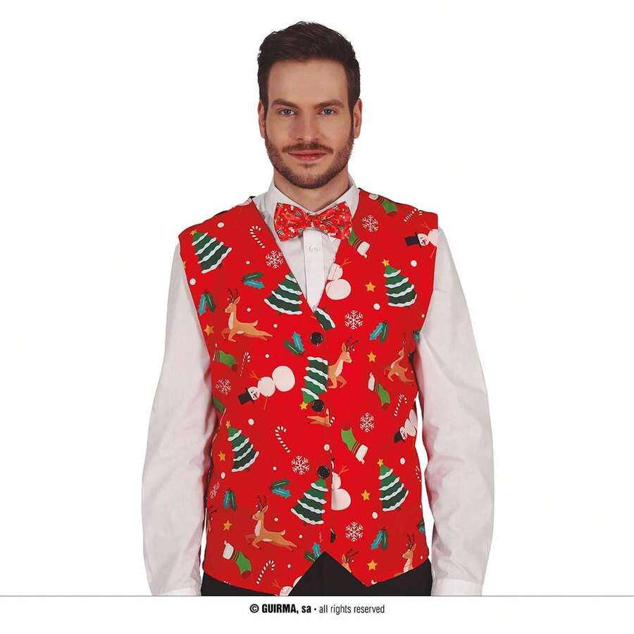 Fiestas Guirca Chaleco de Navidad para Adulto, Chaleco Navideño Festivo, Divertido y Colorido con Diseños Variados de Bolas Navideñas y Luces Led, Ideal para Fiestas Navideñas y Celebraciones - Envío GRATIS ✅ Entrega 24/48h a España (península) - Multicolor - Ver 1