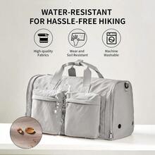 Gym Bag Duffle Bag For Travel: Gym Bag For Women Men Gym Bag With Shoe Compartment 3 In 1 Carry On Bag Travel Duffel Bags With Trolley Sleeve Lightweight Travel Bag Sports Bag Elegant Gray - ElegantGray - View 4