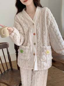 Kigurumi Pajamas, Character Pajamas, Loungewear, Korean Pajamas, Adult, Cosplay, Group Outfit, Fluffy Pajamas, Loungewear, Cultural Festival, Costume, Adult, Fleece Material, Comfortable, Character Costume, Unisex - Floral Pajamas, - View 1
