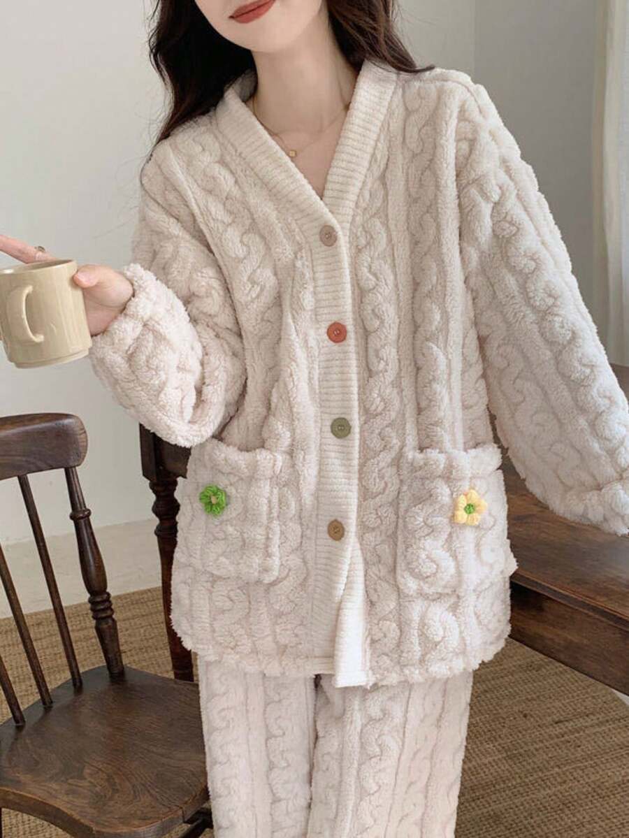Kigurumi Pajamas, Character Pajamas, Loungewear, Korean Pajamas, Adult, Cosplay, Group Outfit, Fluffy Pajamas, Loungewear, Cultural Festival, Costume, Adult, Fleece Material, Comfortable, Character Costume, Unisex - Floral Pajamas, - View 1
