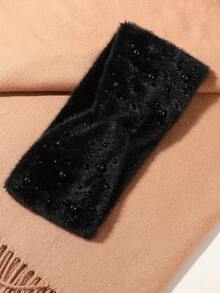 1pc New Plush Faux Pearl Twist Headband, Warm & Anti-Slip, Decorative Hairstyle Accessory, Versatile For Women In Autumn/Winter Winter Hair Bands Warn Sweatband Women Hair Accessories - Multicolor - View 8