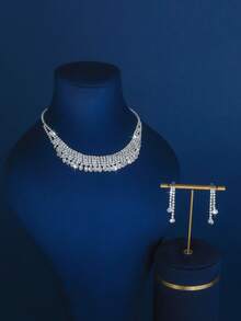 Diamond-Embellished Fringe Necklace, 2025 New Model, Heavy-Duty, Stylish, Office Wear, Collar Chain, Light Luxury, High-End Aesthetic Accessory