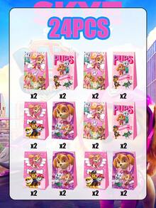 Paw Patrol 12/24/36个装汪汪队立大功粉色主题生日派对装饰纸质礼品袋，天天公主配色礼品袋，适合生日和节日糖果袋及礼品袋，是生日礼物包装、派对节日纸袋的理想之选，也适合新年/生日派对。 - 彩色 - 查看 7