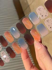 Emi 固化凝胶美甲贴纸，透明底胶，20片/包，需配合UV灯使用，沙龙品质，持久耐用，ES20跨境批发，与红皮书美甲贴纸相同 - 彩色 - 查看 3