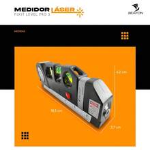 SEAFON Nivel láser Multipropósito, Medidor Láser Metro + Cintaétrica de 2.5, Regla, Nivelador láser de línea 25 Metros Flexómetro techo/piso/pared Azulejo Cocina Construccion Herramientas (Negro) - 1 - Ver 6