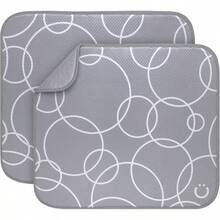 VV Ubbi Tapete de microfibra para secar platos tapete de secado de biberones tapete para encimera de cocina paquete de 2 - Gris - Ver 1
