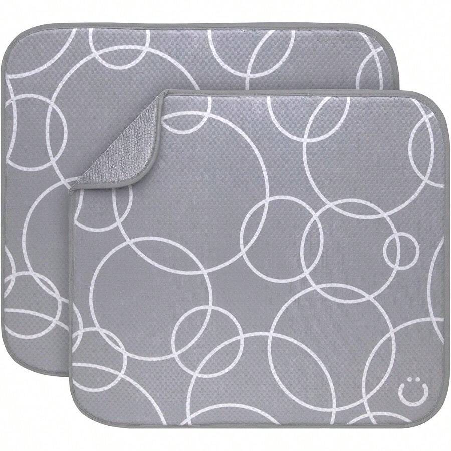 VV Ubbi Tapete de microfibra para secar platos tapete de secado de biberones tapete para encimera de cocina paquete de 2 - Gris - Ver 1