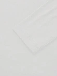 优雅简约复古休闲日常秋季双面针织圆领长袖打底衫女款 白色春季 - 白色 - 查看 7