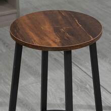 HOMCOM Set Of 2 Kitchen Bar Stools With Footrest In Industrial Design, Metal Frame, For Dining Room Up To 120 Kg, 42x42x65 Cm, Brown - 1 - View 7