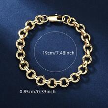 1 chiếc vòng tay O-ring bằng đồng mạ vàng 18K - Phụ kiện phù hợp cho đeo hàng ngày và dự tiệc, thiết kế bốn mùa, phụ kiện dự tiệc, thời trang đô thị, trang sức, trang sức phong cách Kpop - Vàng - Xem 7