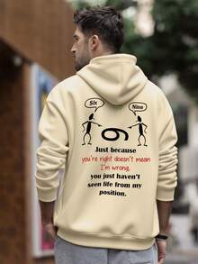 Men's Casual Slogan Print Hoodie With Pockets, Autumn/Winter