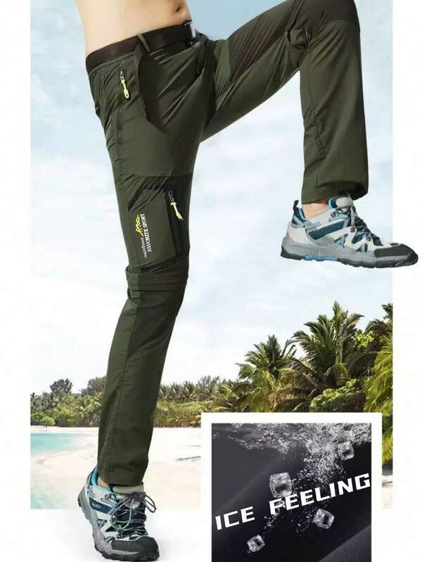 Men's Outdoor Quick-Dry Pants - Detachable 2-In-1 Hiking Trousers, Windbreaker Pants For Mountaineering