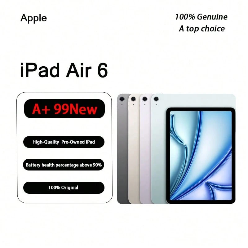 Apple iPad Air 6 de 11 pulgadas usado, chip M2, versión 2024, nuevo, con wifi, batería con más del 90% de salud. - Color aleatorio, la mejor calidad primero. - Ver 1