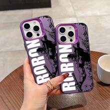 Funda de teléfono que representa al espadachín de anime Zoro, adecuada para iPhone 16, 15, 14, 13, 12, 11 Pro Max, X, XR, XS Max, 8 y 7 Plus - Cubierta trasera mate con diseño anti-caída. - Mezcla de colores - Ver 2