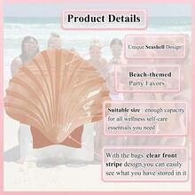 TYUI Seashell Bags Beach Themed Hangover Recovery Kit Stand Up Pouch Resealable Bags For Bachelorette Party FavorsBridal Party Favors Wedding Welcome Birthday Hangover Kits 10 Pcs - 香檳色 - 查看 4