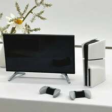(Non-Toy) Miniature PS Game Console Model, Realistic TV Model, Dollhouse TV Decor, Micro Scene Decor, Pretend Play Props, Suitable For Model House Decor, Office Desk Decor, Home Decoration - Multicolor - View 12
