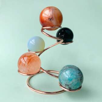 1pc Crystal Ball Metal Base, 5 Heads Display Stand, Crystal Ball Display Bracket Decoration, For Home Room Living Room Office Decor, For Christmas Valentine's Day New Year Decor