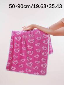 3条装珊瑚绒提花心形情人节浴室毛巾，珊瑚绒吸水性超柔软纤维浴巾，公主风家居装饰，可选浴巾/毛巾，珊瑚绒柔软速干面巾/手巾，超强吸水纤维沙滩巾，适用于浴室、酒店、健身房、旅行、礼品、沙龙、运动、户外、海滩、学校、返校季、旅行配件、家居用品、毛巾、护肤 - 玫瑰紅 - 查看 9